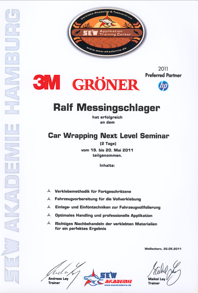 Car wrapping Seminar Gröner